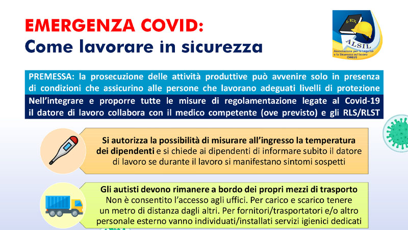 2020: quando scoppia il Covid l’Alsil promuove l’autoprotezione